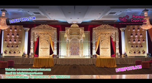 Takara Radha krashna — scène pour mariage indien, décor de scène traditionnel de mariage indien, fabrication de étapes de Style sud-indien - Product Image 4