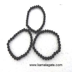 กำไลข้อมือลูกปัดทัวร์มาลีนสีดำขนาด4มม. ทำด้วยมือสำหรับผู้ชายและผู้หญิง - Product Image 1