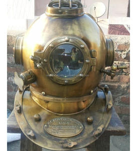 Vintage decorativo antiguo US Navy Mark V buceo buzos casco de acero sólido tamaño completo 18 "Vintage por Calvin artesanía - Product Image 2