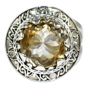 Bagues en argent Sterling 925 avec Citrine jaune de forme ronde, fabuleux, vendeuse et grossiste, bijoux en argent de mode indienne - Product Image 2