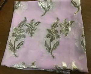 Yeni altın simli Brocade jakarlı dokuma ipek şifon başörtüsü