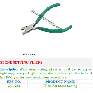 GS 1232 Pince à sertir les pierres Outils de bijouterie essentiels pour le travail professionnel de la bijouterie - Product Image 2