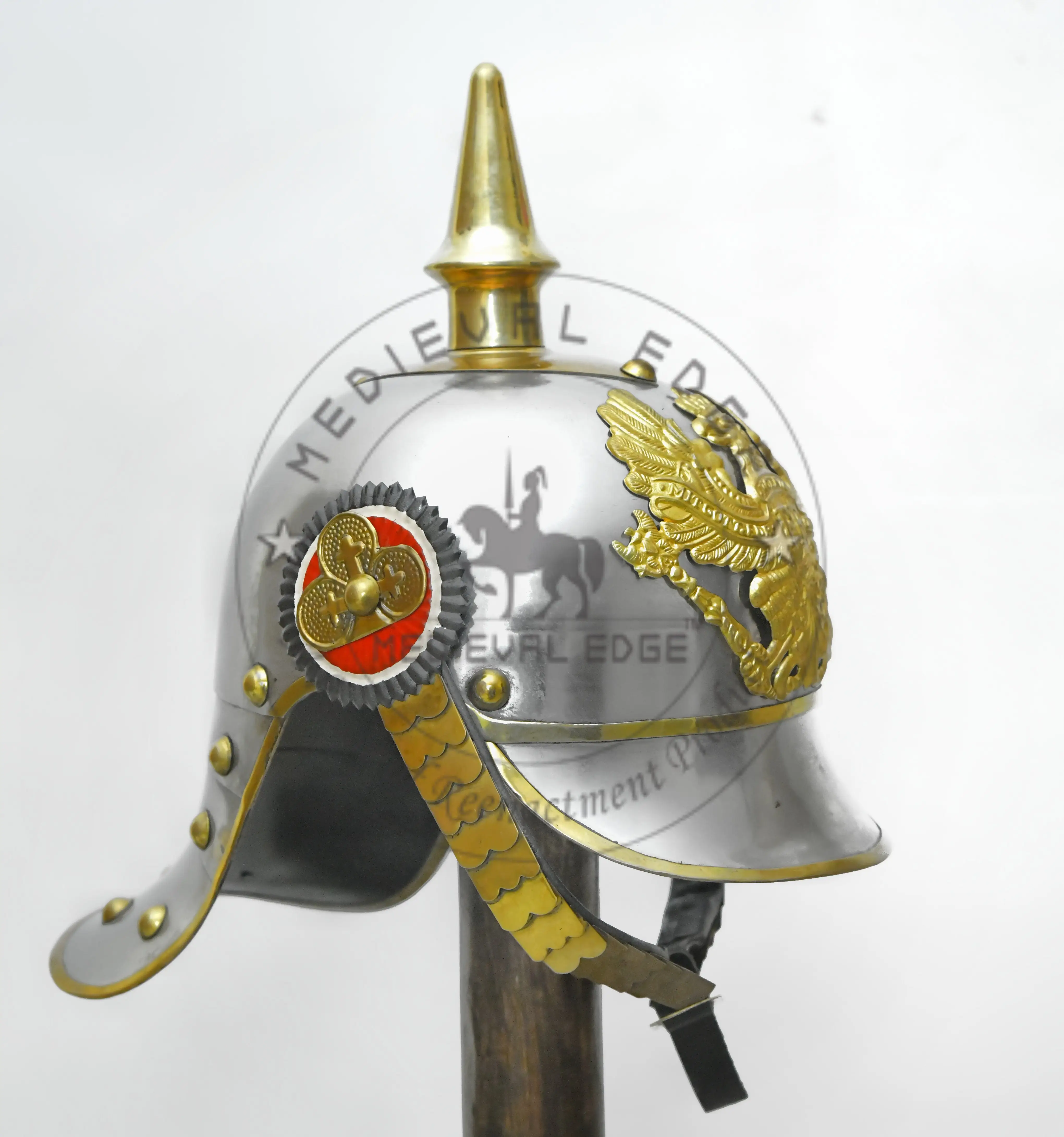 German Pickelhaube Roman Helmet |Steel Imperial Prussian Officer Spiked | WWI & WWII Helmets