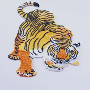 High Quality Custom Stick-on Lion 3D Embroidery branded Patch Embroidered Patch with Tiger Logo