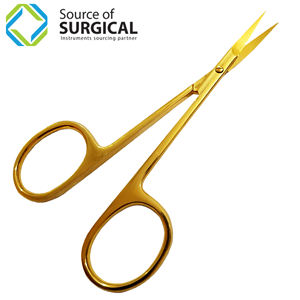 กรรไกรตัดผมทำจากสเตนเลสสตีลบางเคลือบด้วยม่านตาชุบทองอย่างมืออาชีพ - Product Image 1