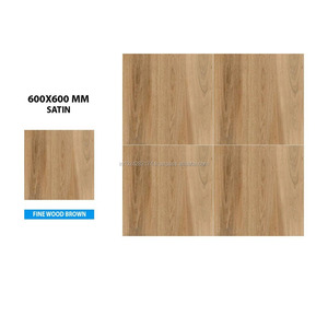 Gốm kỹ thuật số kích thước tiêu chuẩn và màu nâu kết cấu bằng gỗ gạch lát sàn 600x600mm - Product Image 6