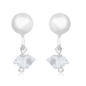 925 Sterling <b>Silver</b> Crystal Quartz Gemstone Fancy Shape Fashionable <b>Earrings</b> <b>For</b> <b>Women</b>. Wholesaler Manufacture BY CASA DE PLATA. - Product Image 1