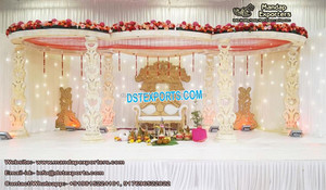 Mariage hindou ancien Mandap en bois mariage en bois Double piliers Mandap bois indien sculpté à la main Mandaps vente d'usine DST UK - Product Image 2