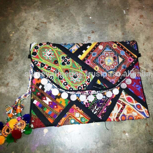 <b>Vintage</b> Handmade Tribal <b>Bag</b> with Banjara Embroidery & Patchwork Ethnic Evening <b>Clutch</b> - Product Image 1
