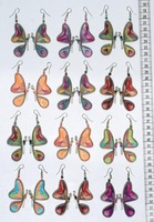 Boucles d'oreilles pendantes en forme d'ailes de papillon en fil de soie coloré, bijoux artisanaux péruviens