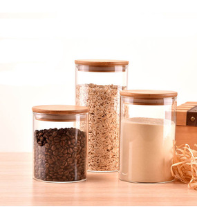 Bán Sỉ Borosilicate Kín Kín Glass <span class=keywords><strong>Jar</strong></span> Với Gỗ Tre Nắp - Product Image 3
