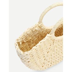Última colección, bolso de mano bohemio blanco, hecho a mano bolso de playa de verano, cierre de cremallera, uso diario de alta calidad, Tropical Borsa di Paglia - Product Image 3