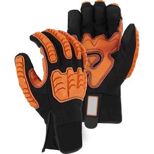 Venta al por mayor superventas Split cuero de vaca mecánico guantes resistentes al calor antideslizante cuero de vaca genuino máquina guantes - Product Image 1