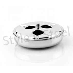 High Quality Custom Stainless Steel 3-Hole Round Silver Portable <b>Ashtray</b> with Luxury Classic Design for Home Decor - Product Image 1