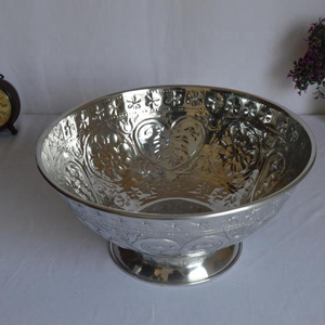 Bol à champagne en acier inoxydable gaufré de haute qualité Design floral Bol vintage de haute qualité - Product Image 1
