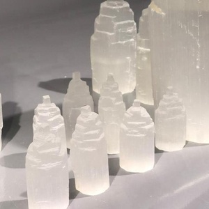 Lámparas de Cristal de Selenita Natural de Alta Calidad con Base de Latón y Pantalla de Piedra, Decoración Eléctrica para el Hogar, 5-10 cm - Product Image 2