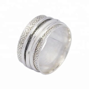 Exquisite Handmade 925 Sterling <b>Silver</b> <b>Spinner</b> <b>Ring</b> New Design Eternity Vermeil Wedding Jewelry Meditation <b>Ring</b> Gift - Product Image 1