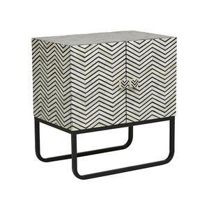 Modern Luxury Bone Inlay <b>Nightstand</b> with Adjustable Storage Home Furniture Side Table for Living Room or Bedroom - Product Image 1