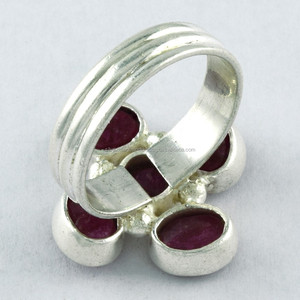 Đẹp quá! 925 sterling Silver Jewelry <span class=keywords><strong>Ruby</strong></span> Agate đá quý thiết kế mới Nhẫn - Product Image 4