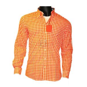Mince 100% Coton Plaid Shirts pour Hommes À Manches Longues Régulière Fit Robe À Carreaux chemise Hommes (Oktoberfest France Chemise) - Product Image 2