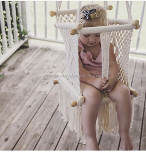 SILLA DE BEBÉ DE MACRAMÉ BOHO HECHA A MANO |   Columpio para Bebé Tejido a Mano, Elegante y Hermoso - Product Image 1