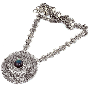 Collier en argent Sterling 925 Labradorite de forme ronde, Design Royal, bijoux en argent frais, bijoux en argent indien - Product Image 3