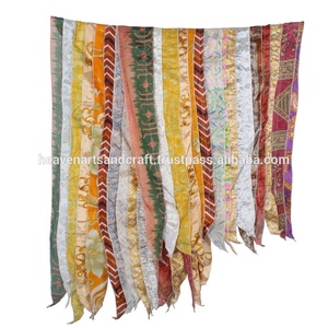 Vintage châle/Dupatta indien Sari patchs écharpe réversible coloré rayé écharpe Vintage soie panneau Sari Vintage assorti - Product Image 3