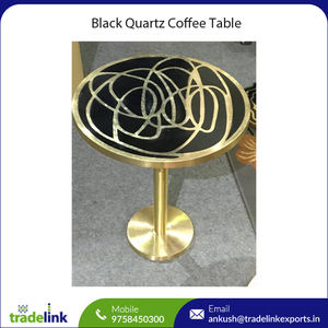 Quartz Coffee <b>Table</b> Set Standard Size Wooden Frame for Living Room Home Furniture Elegant Classic Design Modern Style <b>Black</b> - Product Image 2