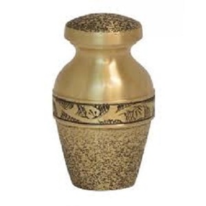 Yellow Fire Antique Keepsake <b>Urns</b> <b>for</b> Funeral <b>Ashes</b> Metal Brass/Aluminum - Product Image 4