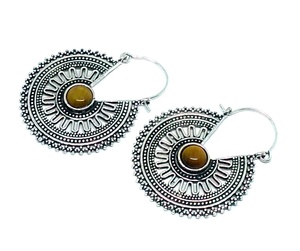 Boucle d'oreille en laiton et tigre, pour la mode, unique, belle, anneaux - Product Image 4