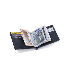 กระเป๋าสตางค์แบบพับสองพับมินิมอลสำหรับผู้ชายหนังแท้บางแบบใหม่คลิปหนีบเงิน RFID คุณภาพดีที่สุด - Product Image 1