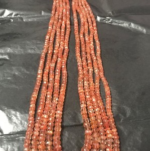 4mm 6mm Natural Orange Sunstone Faceted Rondelle Gemstone Beads Strand para joyería del fabricante a precio de fábrica al por mayor - Product Image 1