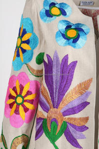 Festival bohemio Tribal indio bordado chaqueta Vintage Banjara gitana estilo boho abrigo hecho a mano Suzani Floral bata Kimono - Product Image 6