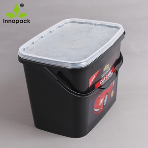 Cubo de plástico Rectangular de 8.7L para caramelos y cubo cuadrado pequeño negro - Product Image 1