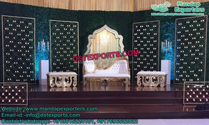 Décoration de scène de mariage indienne moderne avec bougies murales, décoration de scène de mariage en fibre, décoration de mur arrière de bougies de mariage, Colorado - Product Image 6