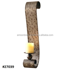 Applique murale décorative en fer forgé pour bougies de Noël, idéale pour les restaurants, faite à la main - Product Image 2
