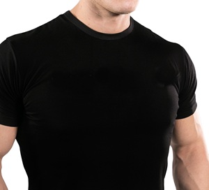 T-shirt de sport d'été pour hommes Muscle Fit en mélange de coton à manches courtes Fitness Wear T-shirt doux en pur coton - Product Image 3