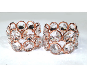 Servilleteros de Metal con cuentas de cristal, servilleteros dorados brillantes para boda, fiesta, cena, vajilla, decoraciones - Product Image 6