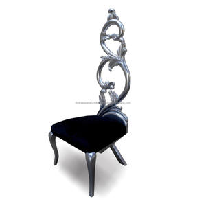 Mesa de comedor de madera plateada, mueble barroco de estilo - Product Image 5