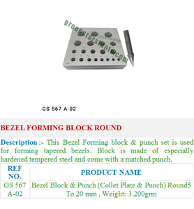 Bisel que forma el bloque redondo GS 567A-01 Herramientas de joyería para joyeros - Product Image 2