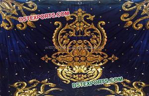 Rideaux de scène de mariage épais brodés rideaux de fond de mariage concepteur - Product Image 3