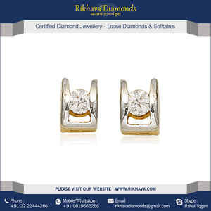 Boucles d'oreilles pendantes en or blanc pour femme avec diamants ronds taille brillant - Accessoire de bijouterie élégant - Product Image 2