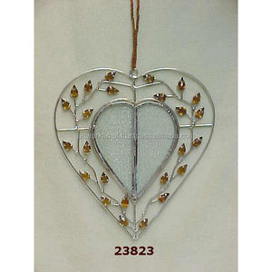 Adornos de alambre colgantes en forma de corazón, cuentas decorativas más vendidas, precio al por mayor - Product Image 1