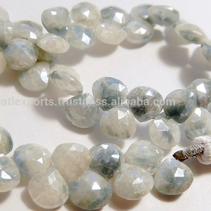 Silverite Faceted White Heart Briolette Gemstone <b>Bead</b> <b>Stone</b> <b>Beads</b> Premium Product Category - Product Image 1