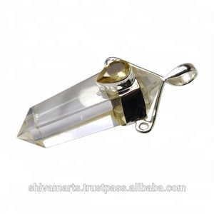 Colgante de lápiz de Plata de Ley 925, diseño único de múltiples piedras preciosas, estilo Vintage, chapado en oro rodio, colgante de joyería fina - Product Image 2