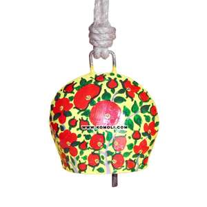 สีเหลืองมือวาดขายส่งวัวระฆังวัวโบราณระฆังกับเชือกอินทรีย์ - Product Image 1