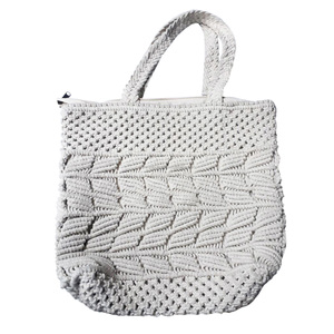 Sac femme en coton Crochet, sac en corde de chanvre tissé macramé, vente en gros - Product Image 5