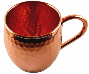 Taza de mula de Moscú martillada a mano, vasos de cobre puro con accesorios de manillar - Product Image 3