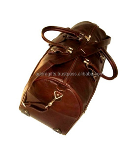 สีดำหนังแท้เดินทางรถเข็นกระเป๋านักบิน - Product Image 1