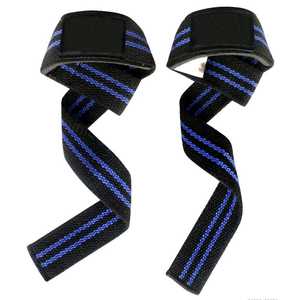 Correas de muñeca de levantamiento de pesas de algodón, logotipo personalizado para gimnasio, Fitness y culturismo, Color amarillo, servicio OEM aceptado, venta al por mayor - Product Image 3